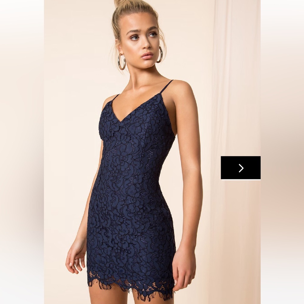 Superdown Midnight Blue Lace Mini Dress